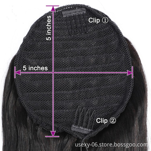 Top Quality Brazilian Ponytail Extensions Human Hair Ponytail Curly Drawstring Ponytails For Black Women